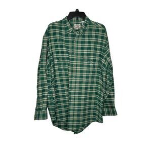 Ely Cattleman Men's Shirt Western Textured Plaid Button Up Long Sleeve Green XXL